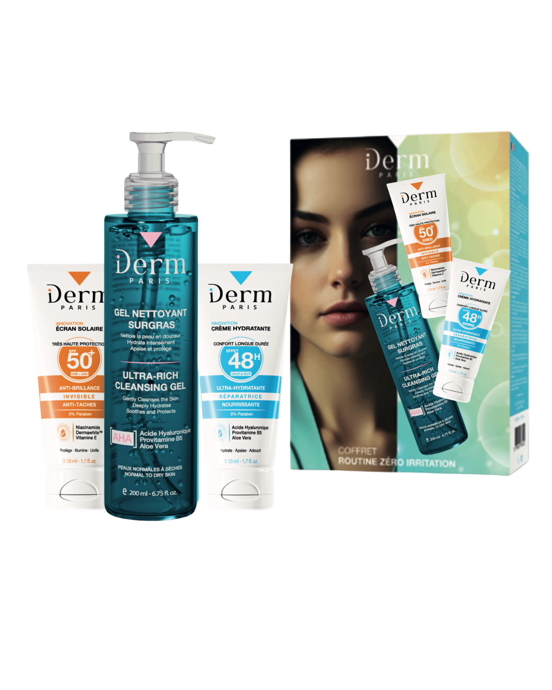 Coffret Zéro Irritation – 3 Soins Essentiels Jour & Nuit – Tous types de peau