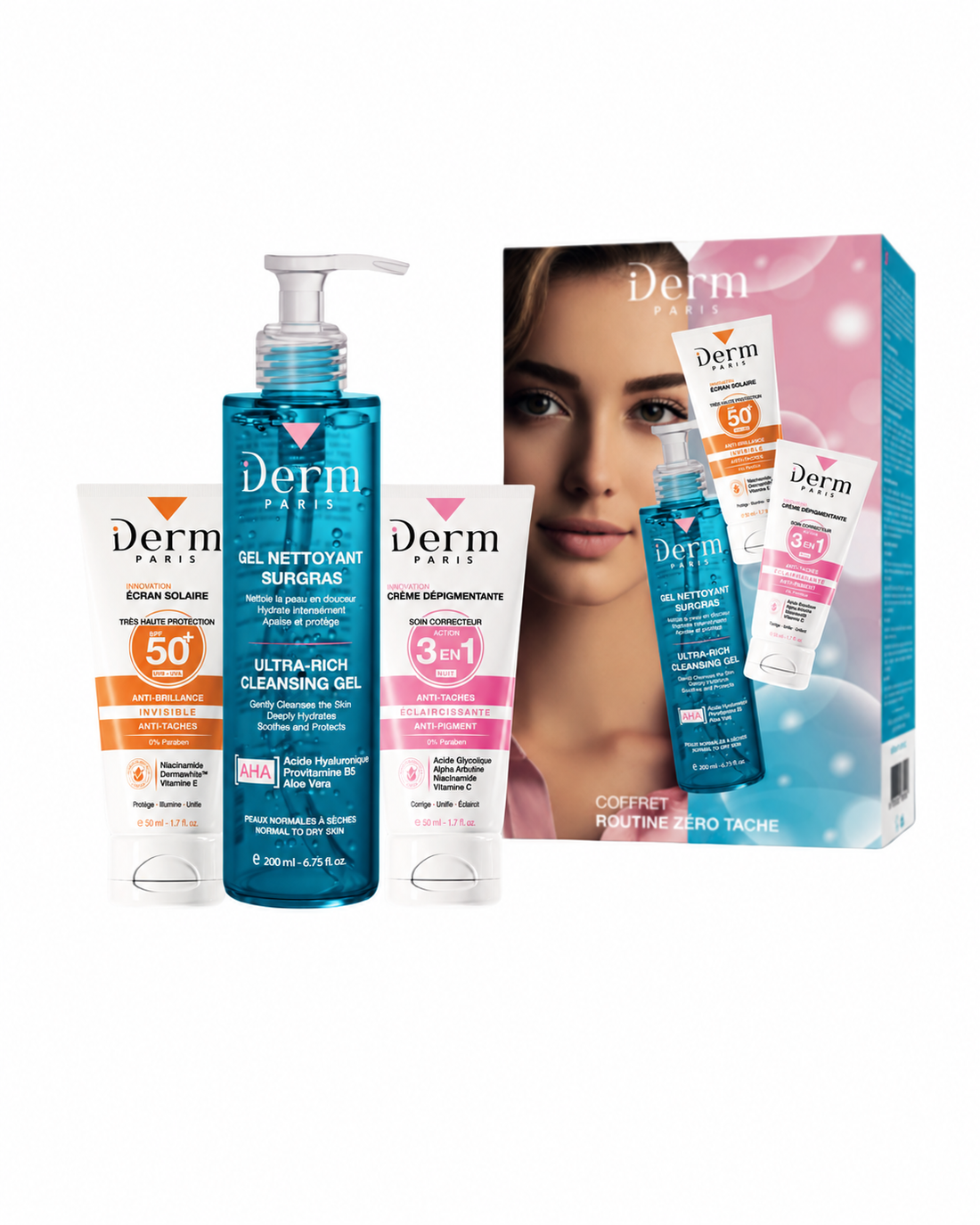 Coffret Zéro Tache – 3 Soins Essentiels Jour & Nuit - Peaux normales à sèches