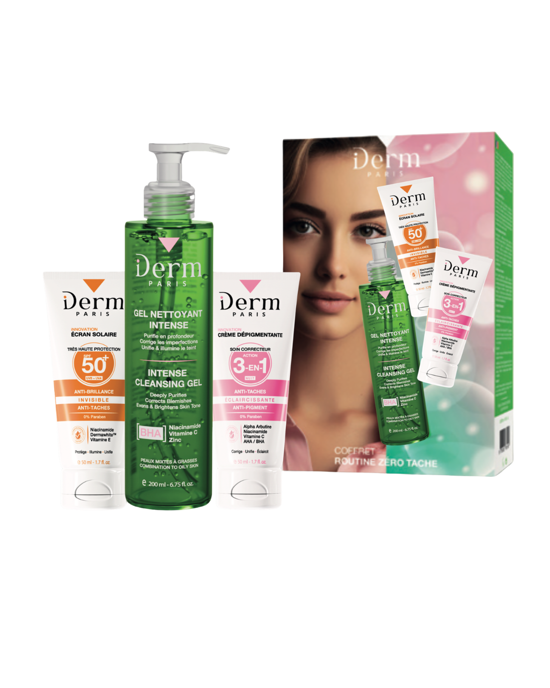 Coffret Zéro Tache – 3 Soins Essentiels Jour & Nuit - Peaux mixtes à grasses