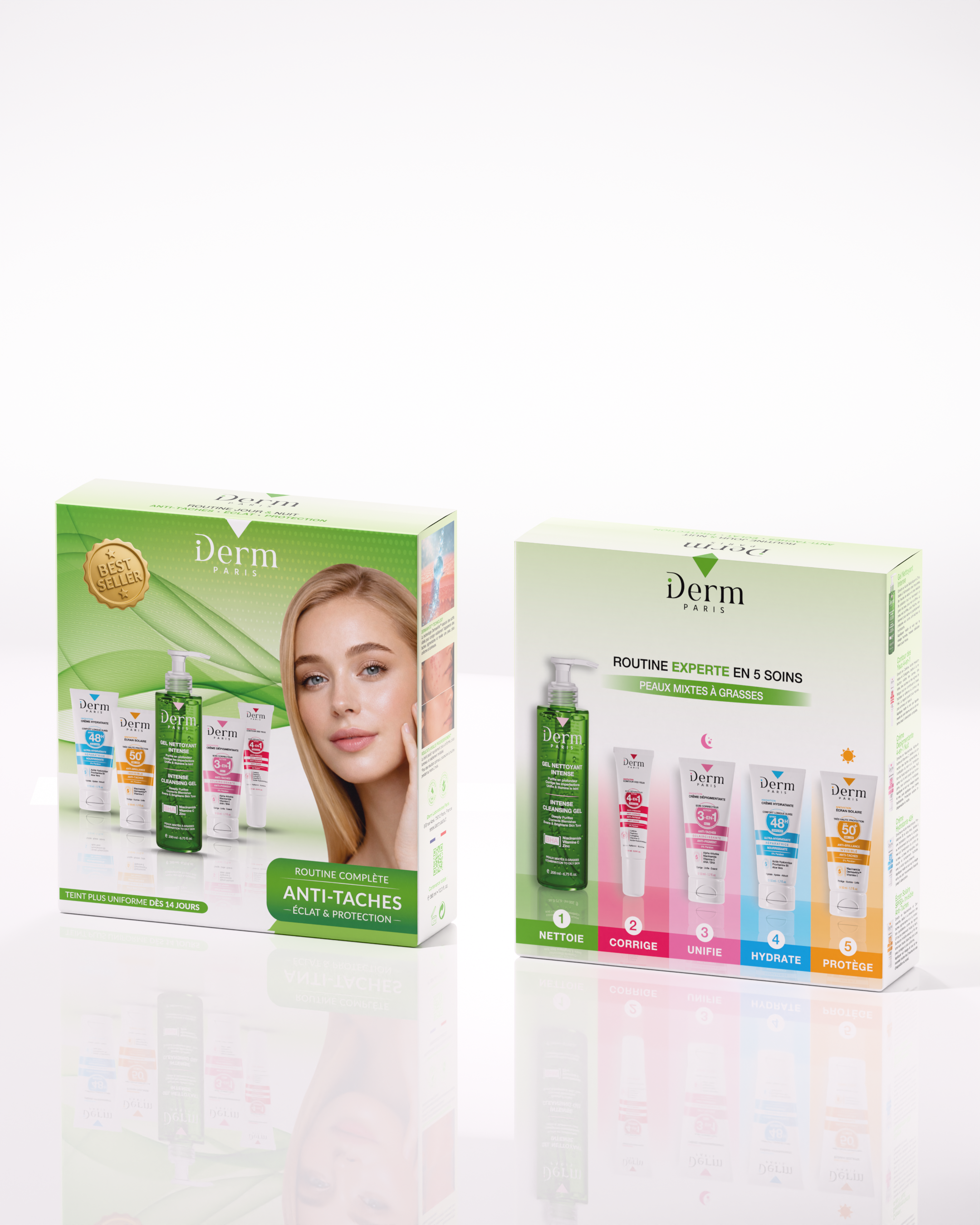 Routine Complète Anti-Taches – 5 Soins Experts Jour & Nuit – Peaux mixtes à grasses