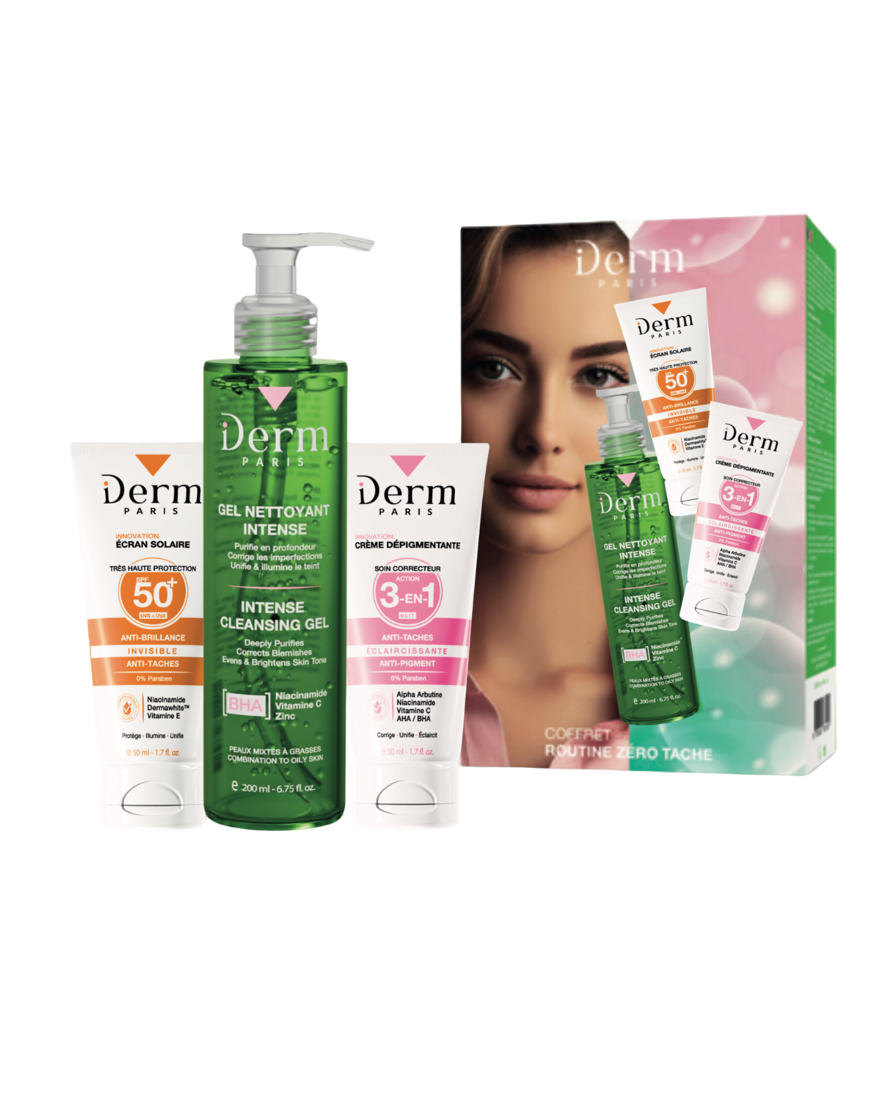 Coffret Zéro Tache – 3 Soins Essentiels Jour &amp; Nuit - Peaux mixtes à grasses