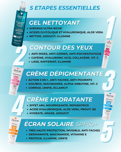 Routine Complète Anti-Taches – 5 Soins Experts Jour &amp; Nuit – Peaux normales à sèches